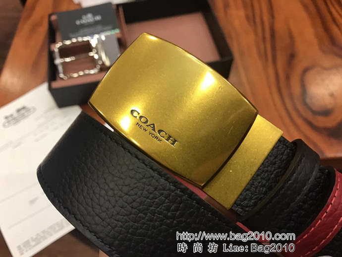 蔻馳 新款 男士雙扣裝 純銅電鍍皮帶扣 搭配官方專用頭層牛皮 男款皮帶  xfp1069